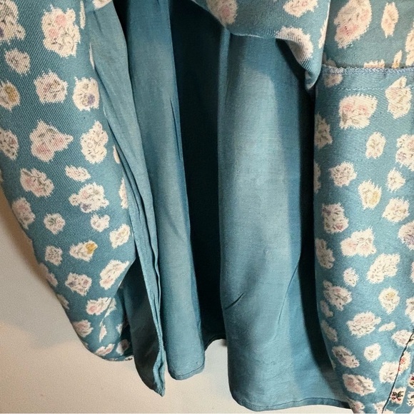 LITTLE PHOOL Sz XL Mini Dress Floral Buttoned Made in India 100% Rayon NEW - Picture 8 of 14